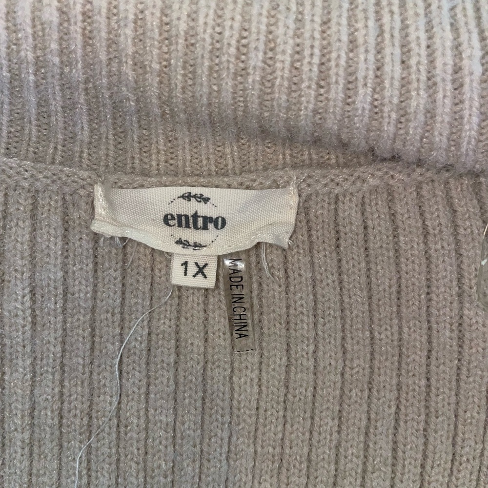Entro Cream Ribbed Button-Up Cardigan - Picture 4 of 5